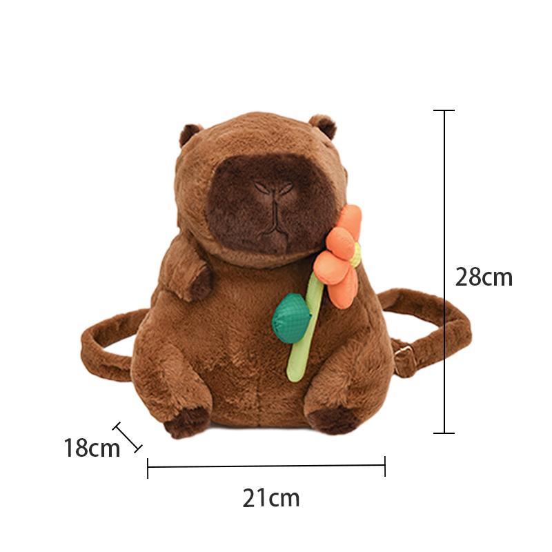 Fashionable Cute Casual Cartoon Capybara Bear Plush Backpack For Women