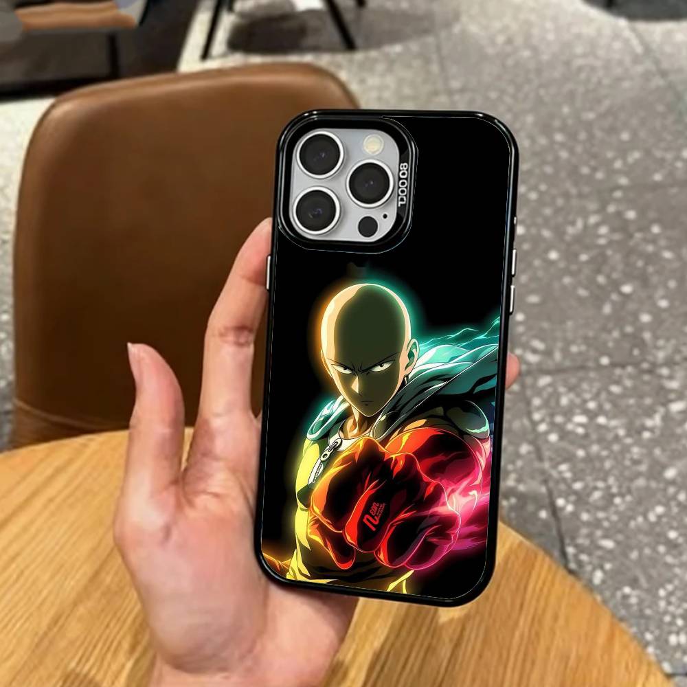Смешной Чехол для Телефона One Punch M-Man Для iPhone17,16,15,14,13,12,11 Plus,Pro Max Цветной Посеребренный Внутренний Чехол