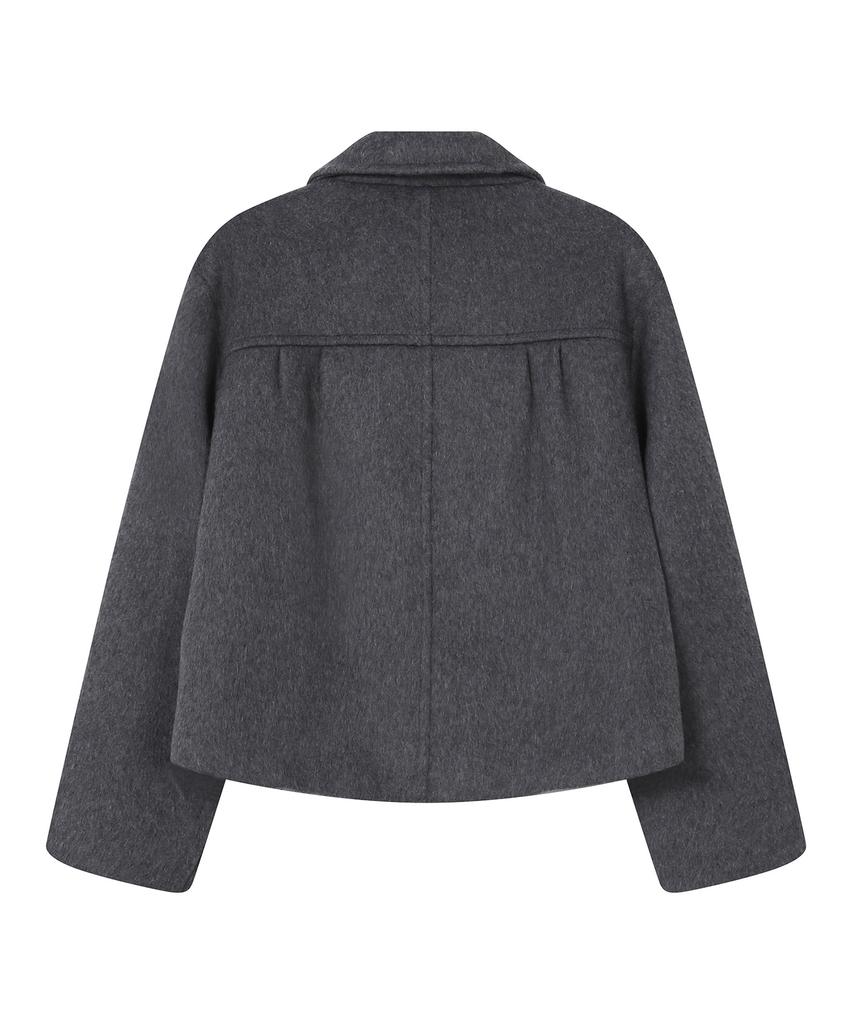 BAUF Round Shirred Short Coat [Charcoal]