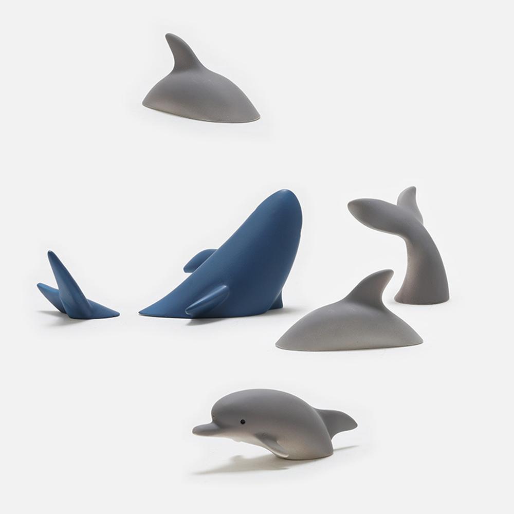 Marine Life Shark Dolphin Refrigerator Sticker 3D Three-Dimensional Personality Creative Design Message Sticky Note Decoration