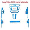 Geely Vision X3 Interior Carbon Fiber Gear Console Decal for 16-18 Models