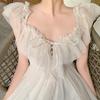 Сексуальное элегантное платье женское сетчатое кружевное лоскутное платье феи сладкая мода 2025 летнее пляжное платье с открытыми плечами