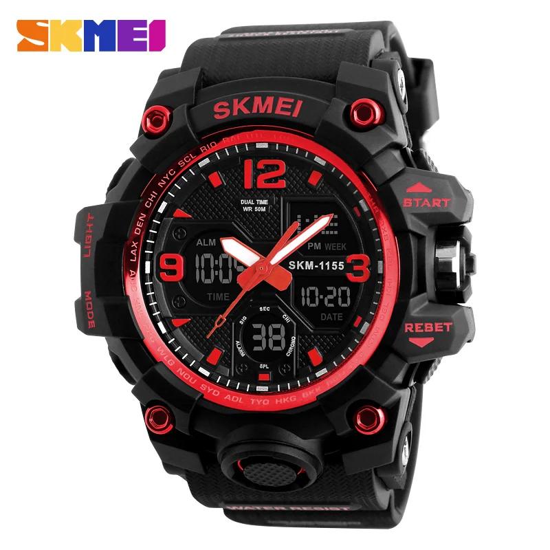 Skmei Sport Watch 5Bar Waterproof Dual Display Wristwatches Relogio Masculino Watch Sport Men Military Digital Watches 1155B