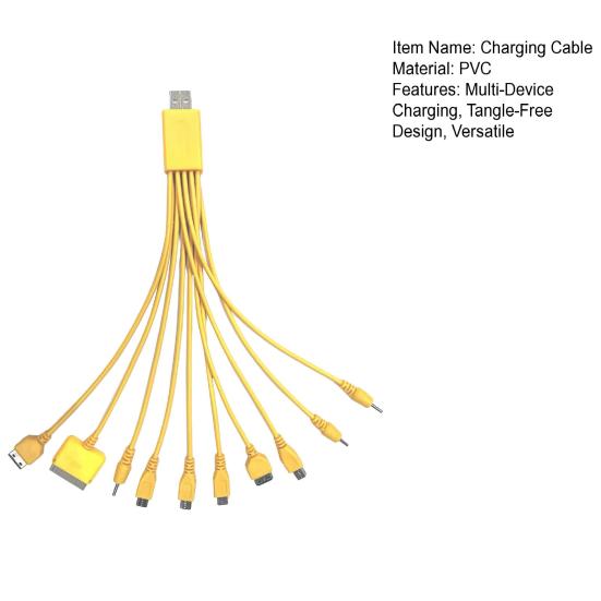 Кабель для зарядки 10-в-1 для нескольких устройств, 23 см, ПВХ, не запутывающийся шнур, универсальный высокопрочный кабель для передачи данных для большинства телефонов