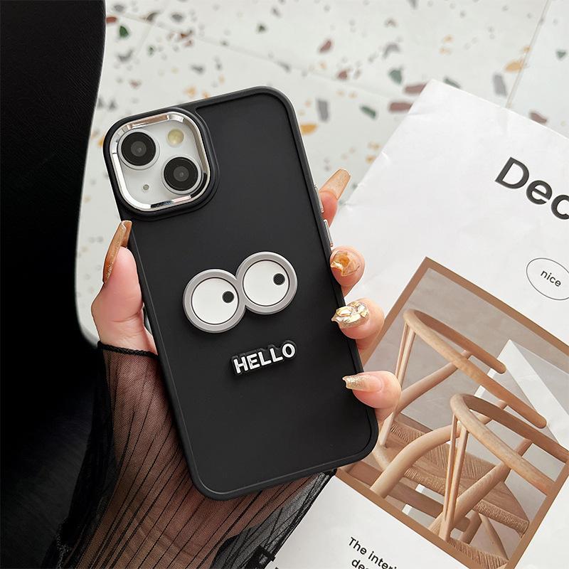 Мультяшный чехол для мобильного телефона с большими глазами Hello для Apple 17Promax Силиконовый Iphone15 Однотонный 14 Простой 8