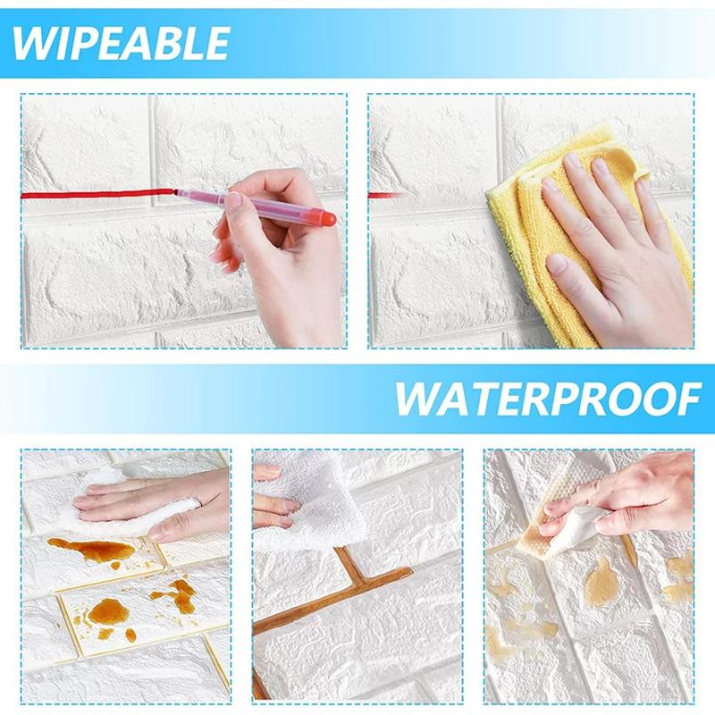 3D Наклейки на стену Самоклеящиеся Обои Противоударные Мягкие панели Украшение для спальни Влагостойкие Наклейки на стену 10 шт.