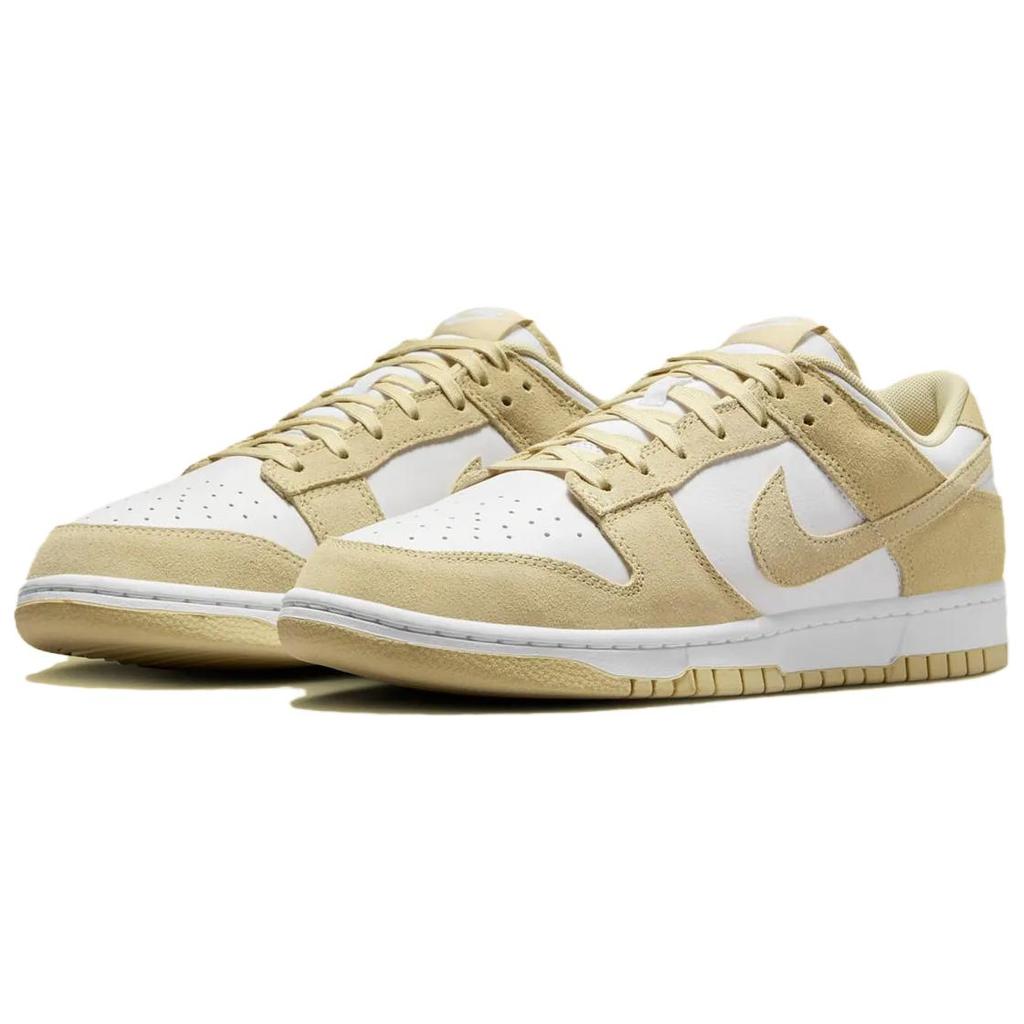 Nike Dunk Low SE Team Gold Suede Unisex Sneakers White FQ8249-102