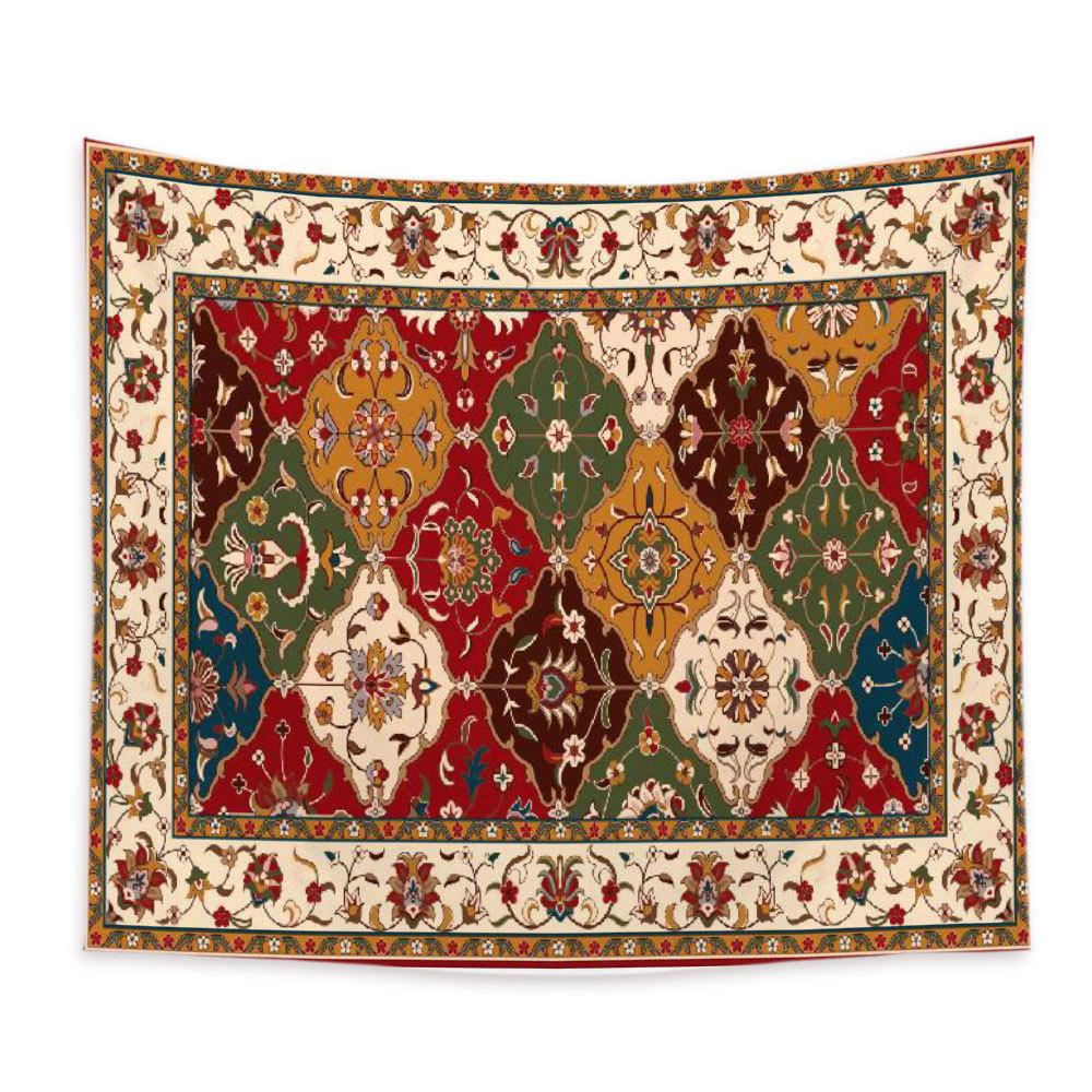 Customized Persian Ethnic Style Printed Tapestries Handmade Polyester Home Decorative Cloth Geometric Pattern Tapestry