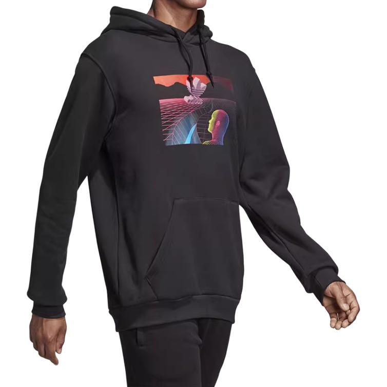 adidas Толстовка Originals D с капюшоном мягкая удобная с длинным рукавом американская мужская толстовка с капюшоном черная DV2038