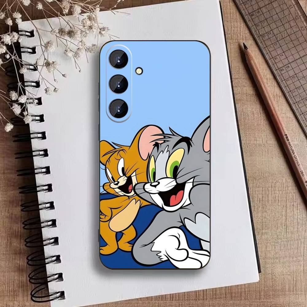 Чехол для телефона U-Tom And J-Jerry для Samsung Galaxy A73, 21, 22, 32, 71, 53, 52, 51, 80, 5G Мягкий черный чехол