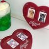 Idol Photo Protective Photo Card Holder Display Sleeves 3Inch Love Heart Shape Id Photo Cards Sleeve Keychain Hanging Chain