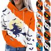 Women's Fashion Casual Long Sleeve Halloween Print Hooded Sweatshirt