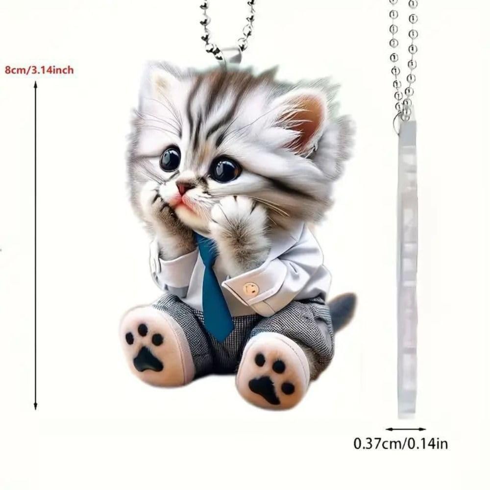 Подвеска-амулет для зеркала автомобиля, подвесное украшение для автомобиля, акриловое зеркало заднего вида, украшение интерьера автомобиля, подарок с мультяшной цепочкой