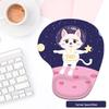 Мультяшная космическая кошка Коврик для мыши с подставкой для запястья