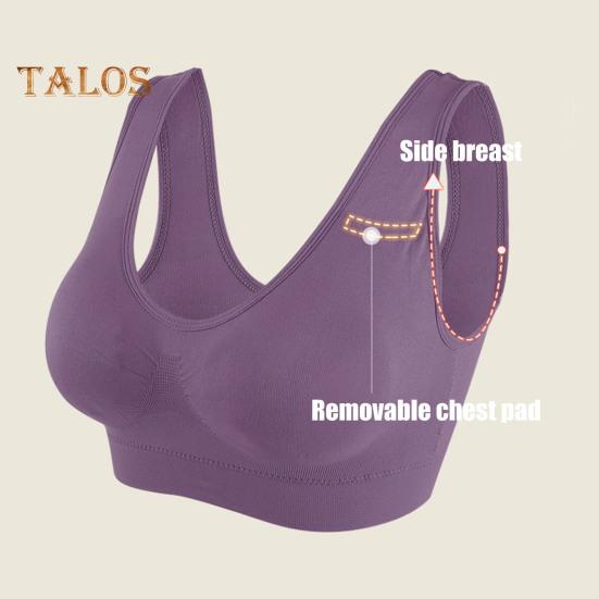 Бесшовные спортивные бюстгальтеры для женщин, большой размер, беспроводной бюстгальтер, майка со съемными подушечками, эластичный бюстгальтер для йоги