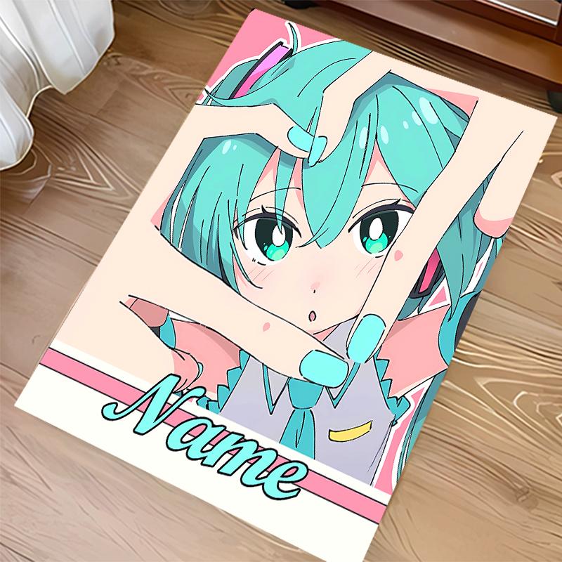 Custom personalization Hatsune Miku Print Area Rug - Soft, Washable Non-Slip Indoor Mat,Living Room,Home&Office Decorative Rug