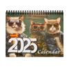 Настольный календарь-ежемесячник с четким изображением, яркий цветной календарь на 2025 год с изображением стильных кошек на каждый день
