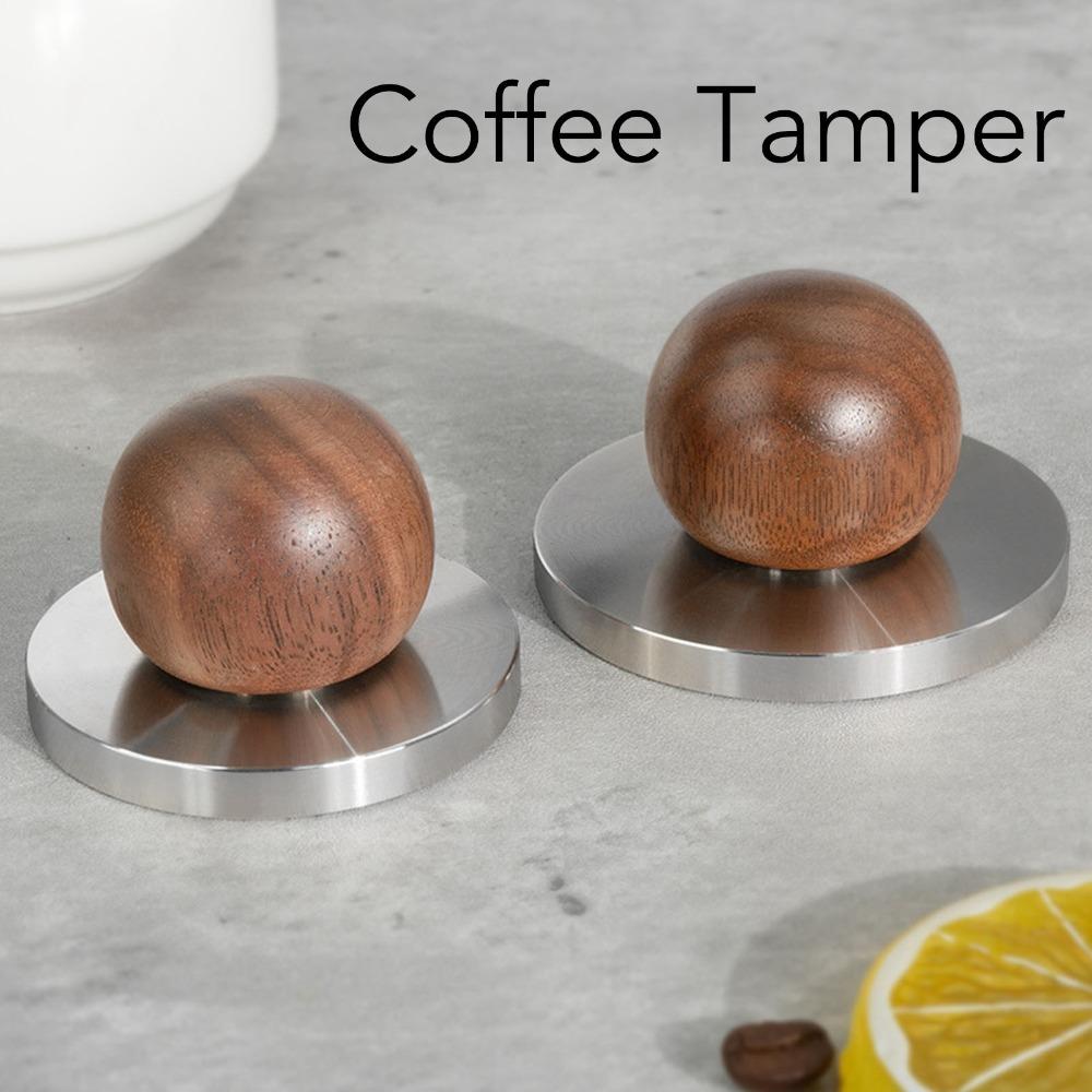 304 Stainless Steel Mini Coffee Tamper Wooden Handle Coffee Ground Press Espresso Accessory