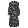 Women Autumn Winter Long Sleeve Print Elegant V-neck Casual A-Line Ankle-Length High Waist Dress