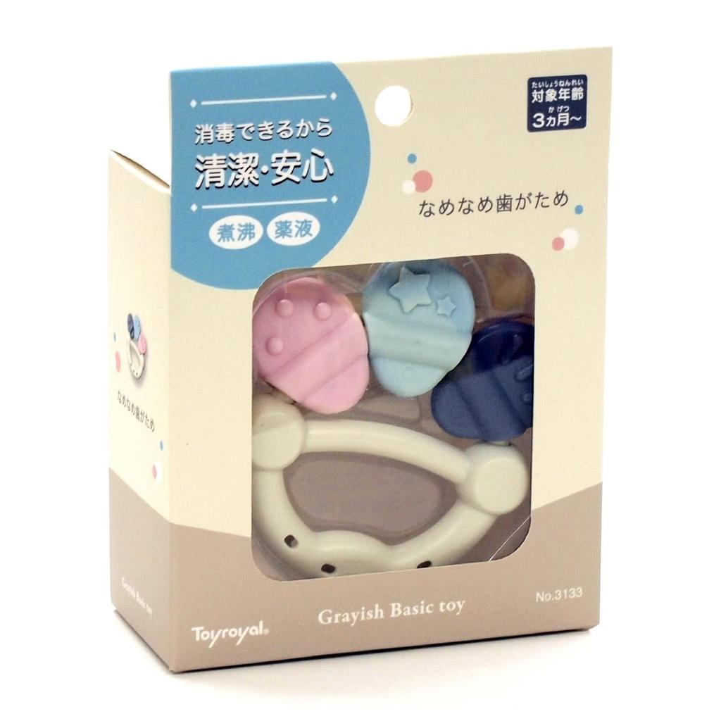 Игрушка королевская серая Базовая игрушка Гладкая серая игрушка для прорезывания зубов Дезинфицируемая игрушка для младенца Детский тусклый цвет (Моющийся/Упрочняющий зубы) (Удобный захват/мягкий)