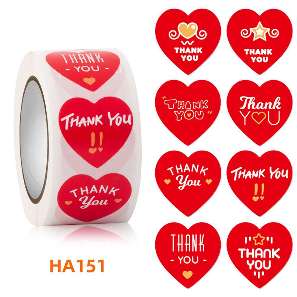 Канцелярские цветочные наклейки в форме сердца с печатью 500 шт./рулон Этикетка Наклейка Спасибо Наклейки