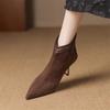 Fashion New Autumn Winter Sheep Suede Women Boot Fashion Short Boots Pointed Toe Stiletto Heels Boots for Women High Heels Zapatos Mujer