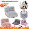 Electric Foot Heating Pad Winter Foot Warmer Soft Plush Heating Shoes Bedroom Slippers Household Foot Warming Mat Foot Heater