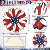 Wooden 4th of July Decoration Door Wreath for Front Door Sign Star Wall Signs, Independence Day Patriotic Day Wreath Welcome Memorial Day Hanging for
