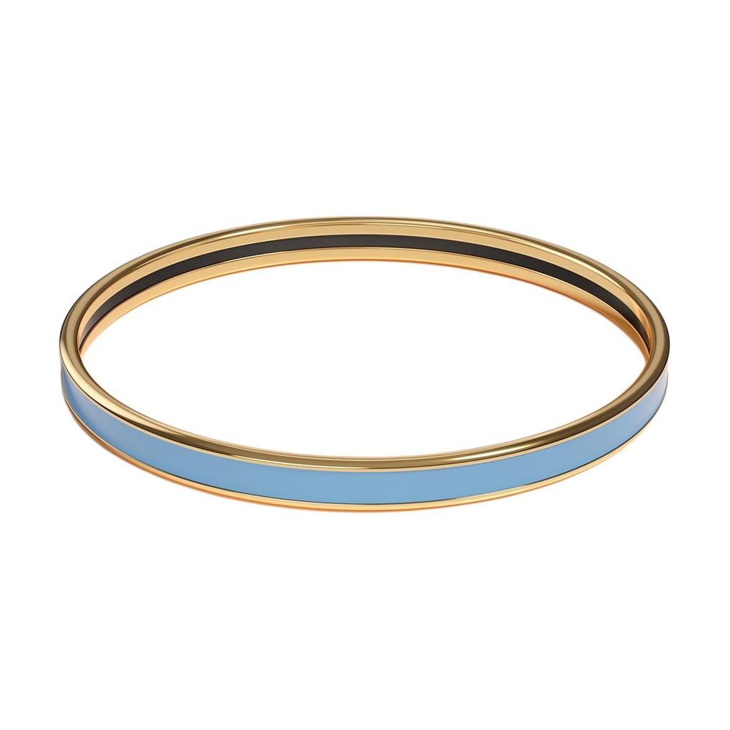 HERMES Enamel Bangles Women's Hurricane Blue/Gold H240001F 6T
