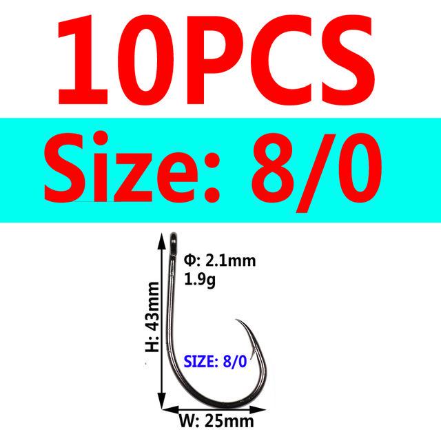 Рыболовные крючки Bimoo, 1 упаковка, 3 шт., безупречные рыболовные крючки O'shaughnessy, острые крючки с колючками для пресноводной рыбалки в соленой воде