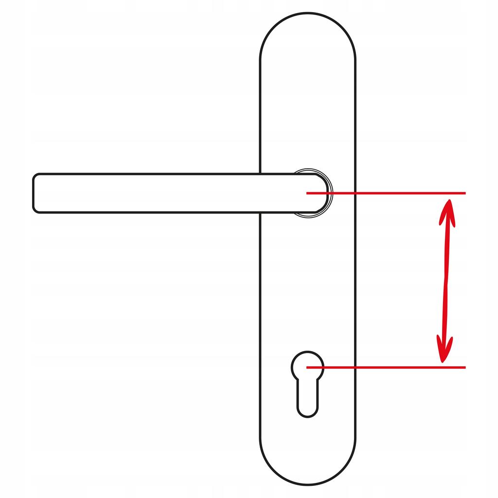 Gate Handle Long Plate Nati 72mm Graphite Key