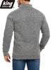 King Billion Men's Half-Zip Stand Collar Fleece Pullover Autumn Spring Sweater Ideal for Daily Casual Wear Urban Strolls and Light Outdoor Activities