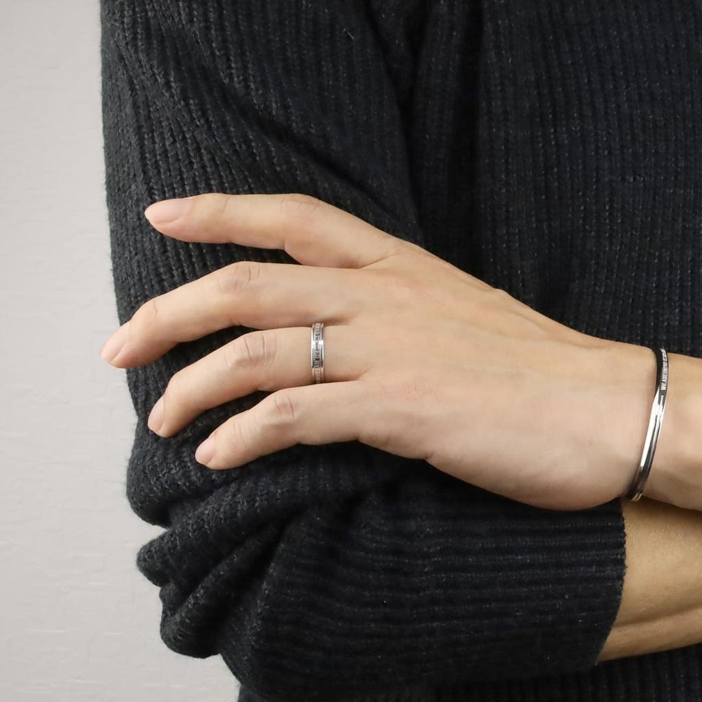 Парные кольца из настоящего красного серебра 925 пробы для мужчин и размер Размер [e-Ювелирный магазин] Нить, (Серебряный) (Набор Женщины) [Мужской 17] [Женский 9]