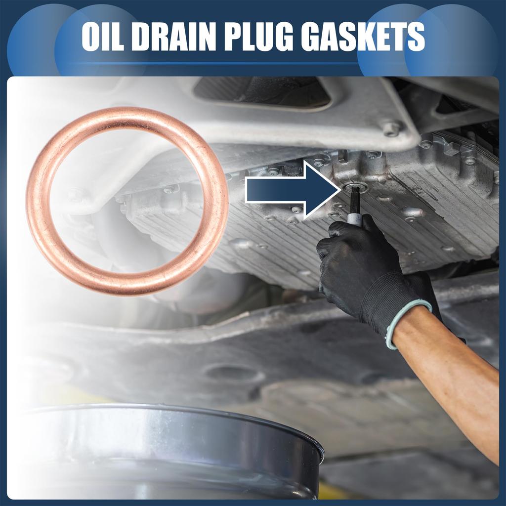 INFINAUTO 16мм 0,63" ID №11137546275 МИНИ Прокладка сливной пробки для R56 LCI 2009-2013 Алюминиевый сплав Медный цвет 25шт