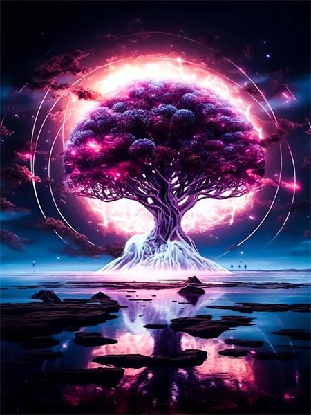 5D Diy Diamond Painting Tree Embroidery Mosaic Fantasy Landscape Full Square Round Home Decor