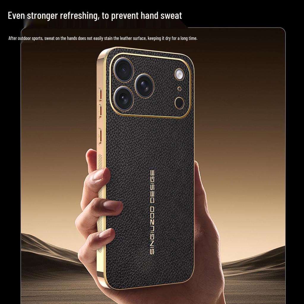 Чехол Apple 17 Pro Max с рисунком личи, гальванизированный, ударопрочный, для iPhone 16 Pro, 15, 14