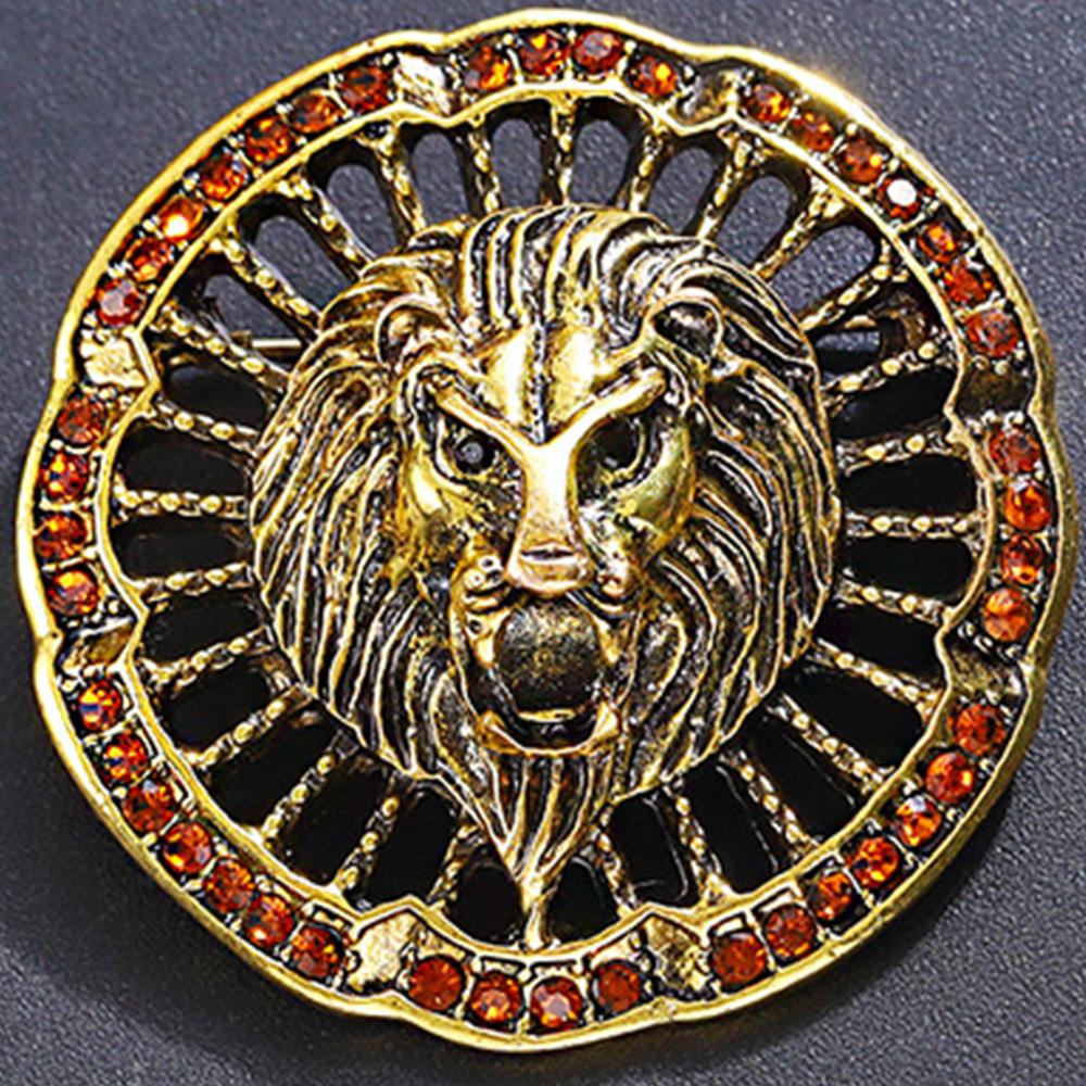 Мужская брошь в виде льва со стразами, броши в виде животных, ювелирные изделия, подарки, вечеринка, лацкан