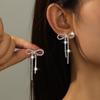 Elegant Fashion Bow Tassel Earrings Shiny Crystal Earrings Elegant Trend Earrings