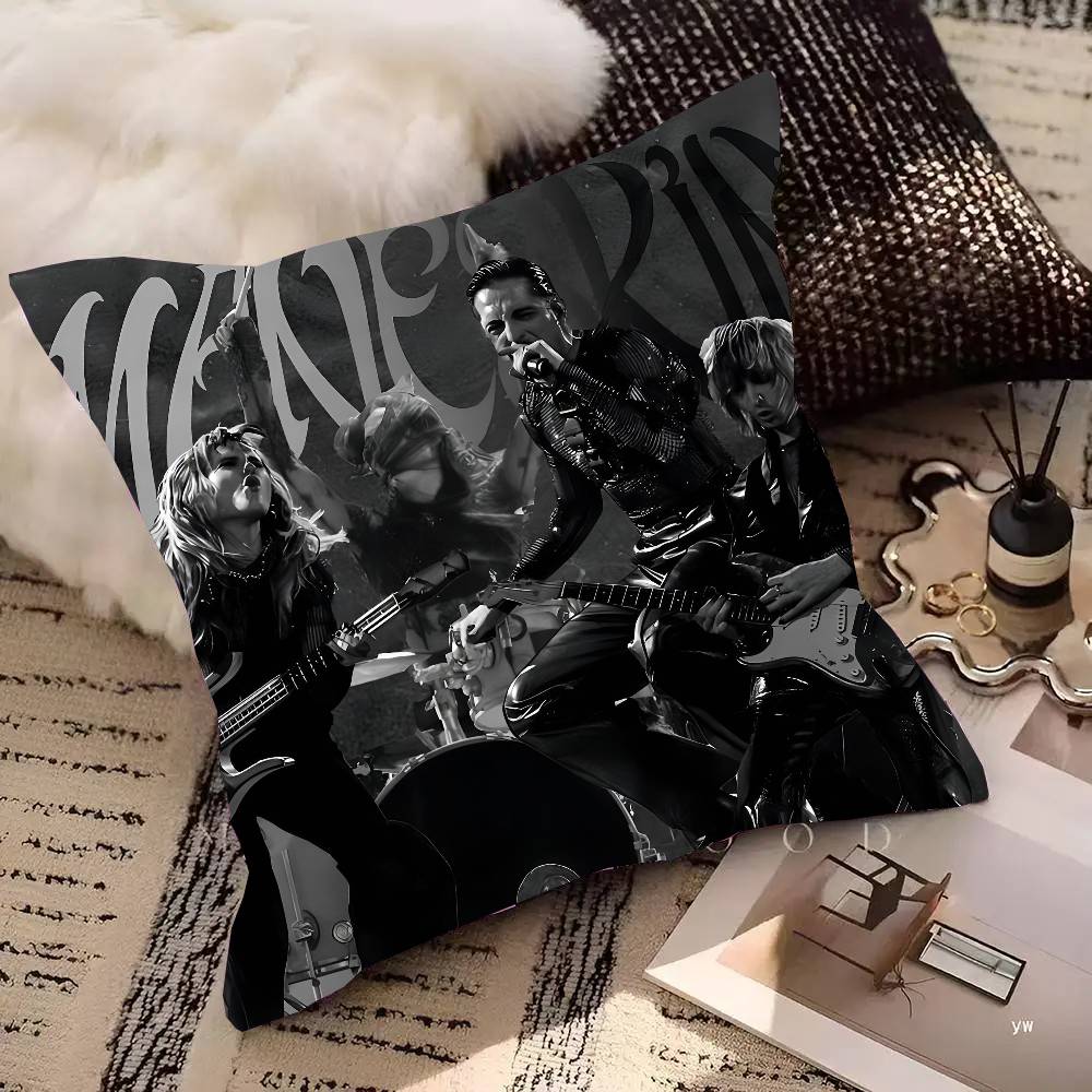 Maneskin Дамиано Давид Винтажная наволочка Квадратная подушка Спальня Диван Досуг Комфорт Подушка Автомобиль Гостиная Украшение для дома