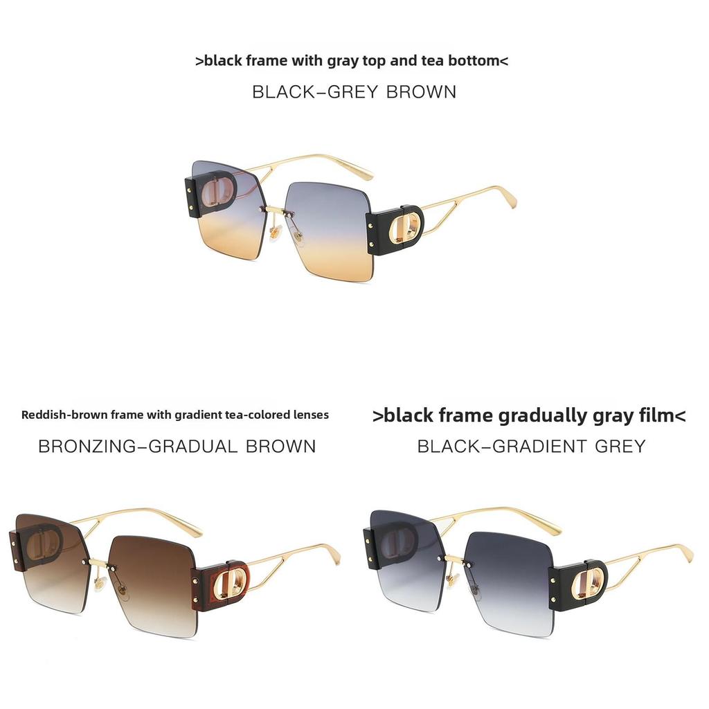 Fashion Unisex Frameless Sunglasses With Uv400 Protection For Summer Travel And Outdoor Activities