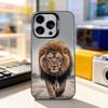 Крутой Лев Животное Для iPhone 17,16,15,14,13,12,11,Pro,Max,Plus,E,Air,Mini Противоударный Черный Матовый Жесткий Бампер Чехол для Телефона