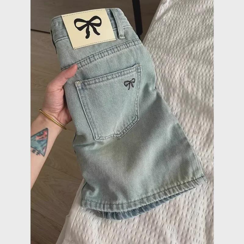 Женская юбка-трапеция из ретро-джинса больших размеров с высокой талией на лето