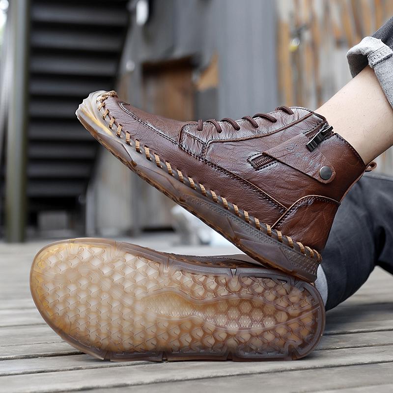 TUINANLE Осенние мужские ботинки Мартин большого размера, кожаные мужские короткие ботинки, трендовая мужская обувь