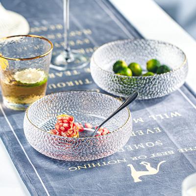 Салатница в скандинавском стиле с узором молотка Посуда Стеклянная салатница Чаша для фруктов Чаша для супа Чаша для десерта Практичная кухонная утварь