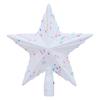 Christmas Tree Star - Shatterproof  Star Tree Top Ornament - Glittery Christmas Decoration -  8-inch Plastic Five-Pointed Star Tree Top Ornament