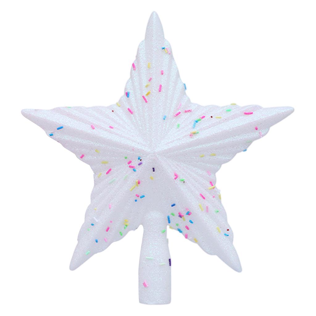 Christmas Tree Star - Shatterproof Star Tree Top Ornament - Glittery Christmas Decoration - 8-inch Plastic Five-Pointed Star Tree Top Ornament