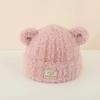 1 Piece Warm New Newborn Beanie for Boy Girl Cute Cartoon Bear Furry Knited Hat Sweet Autumn Winter Warm Plush Crochet Bonnet