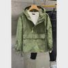 Japanese Style Casual Solid Color Hooded Jacket with Trendy Printed Lettering for Men