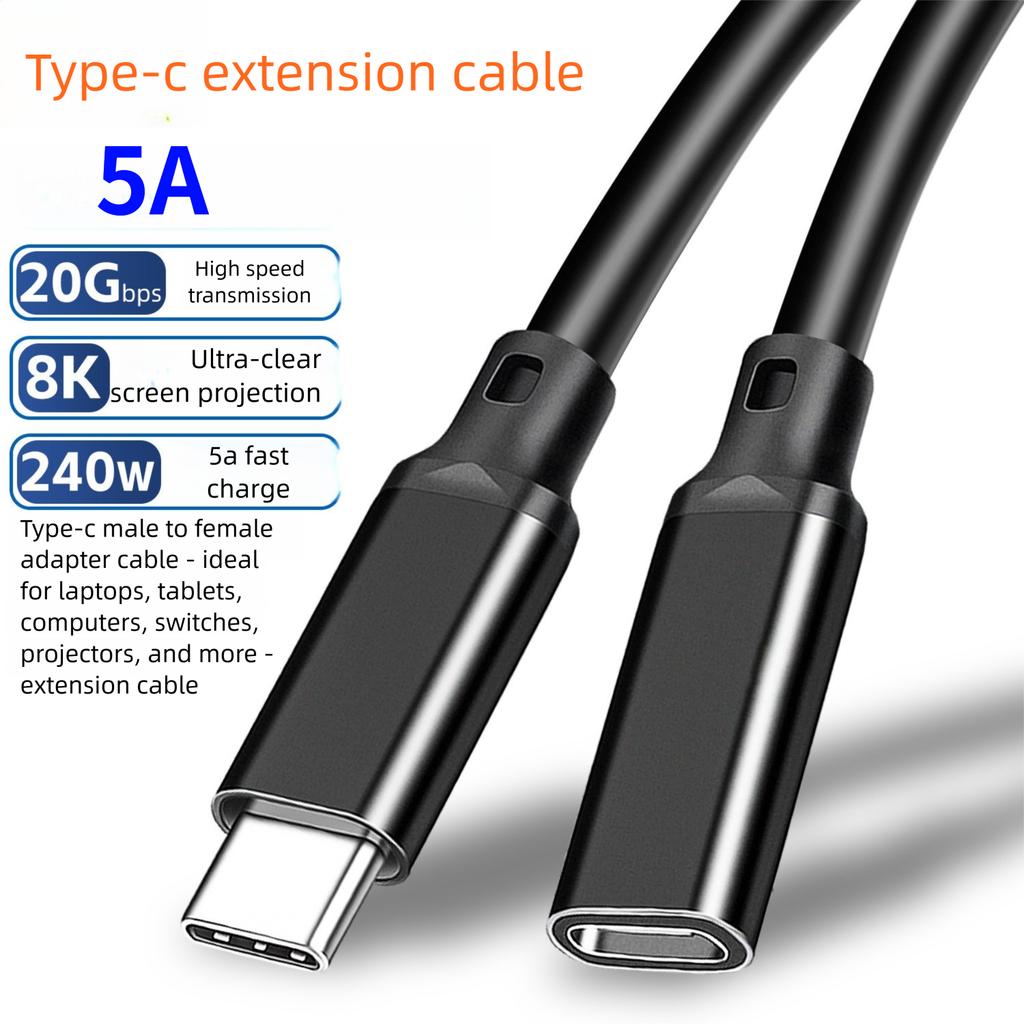 Удлинительный кабель USB 3.2 Type C, 20 Гбит/с, поддержка видео 8K HDR, для адаптера Thunderbolt 3 4, внешнего SSD, жесткого диска