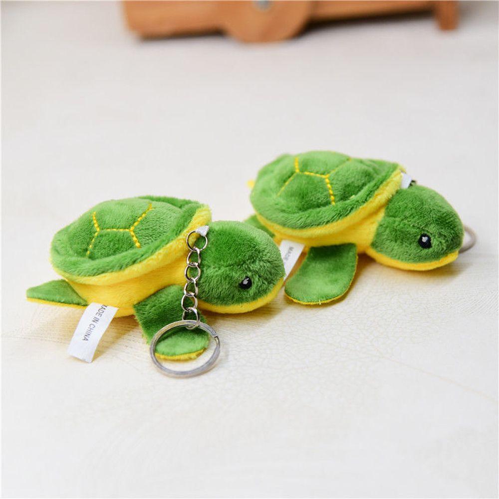Cartoon Design Sea Turtle Women Key Holder Tortoise Pendant Korean Style Key Buckle Plush Key Chain